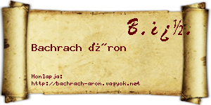 Bachrach Áron névjegykártya